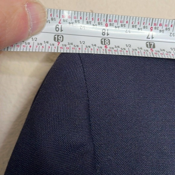 Burberry 44 Mens Navy Wool Double Breasted Peak Lapel Pocket Brass Button Blazer - Picture 9 of 10